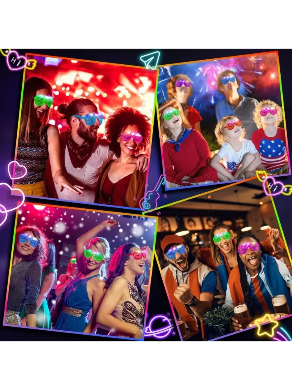 180 PCS Glow in the Dark LED Glasses - Fun Party Supplies for Kids & Adults